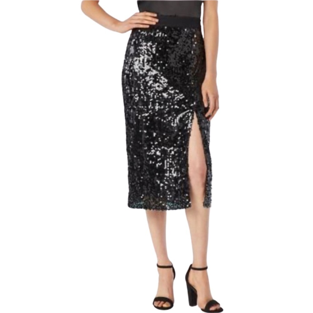 JustFab Sequin Skirt/ Party Skirt with Front Split Size M